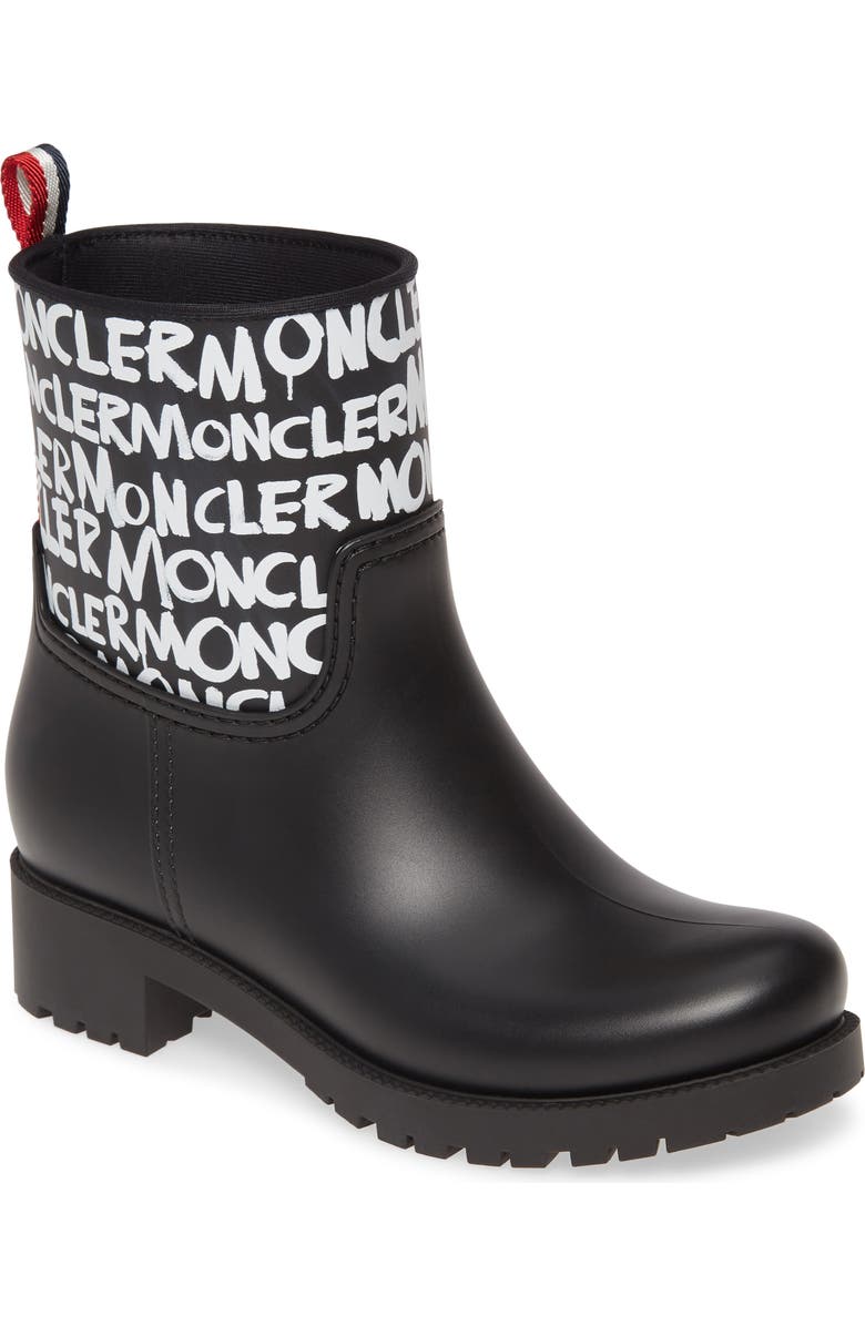 Moncler Ginette Logo Waterproof Rain Boot, Main, color,
