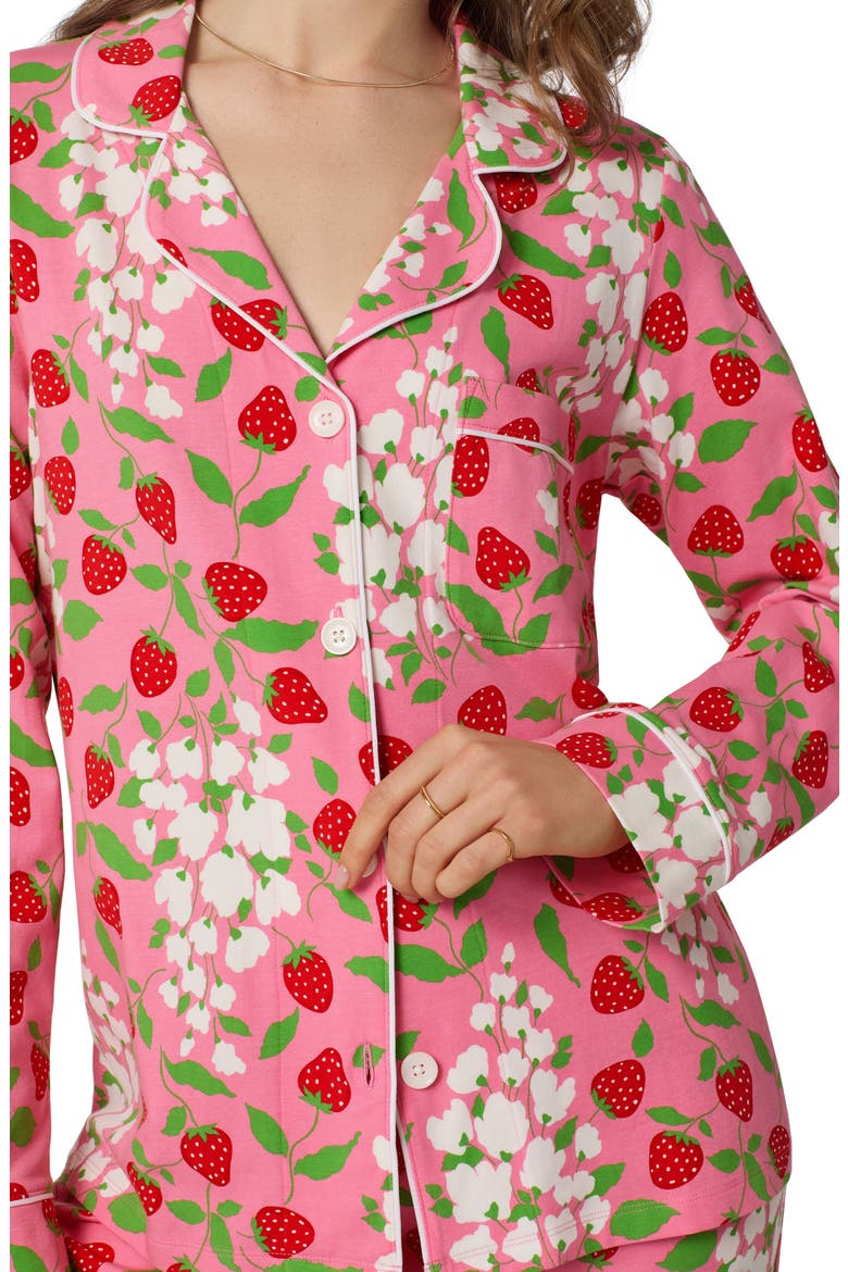 Print Stretch Organic Cotton Pajamas, Alternate, color, SPRING BERRY