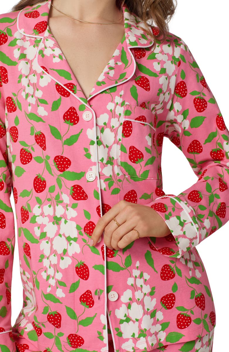 BedHead Pajamas Print Stretch Organic Cotton Pajamas, Alternate, color, Spring Berry