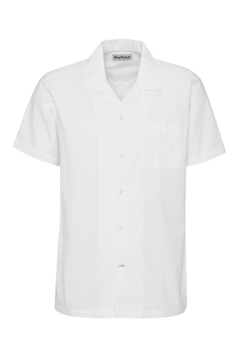 Irvine Seersucked Stretch Cotton Camp Shirt, Alternate, color, WHITE