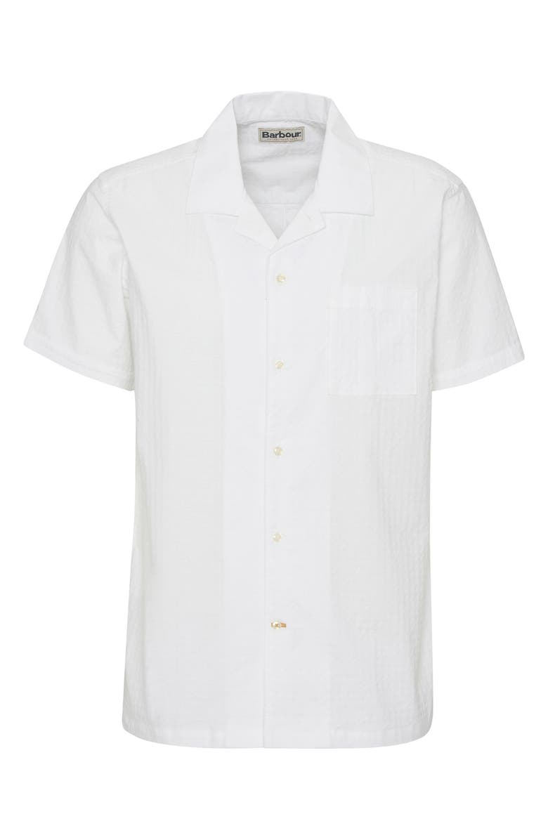 Barbour Irvine Seersucked Stretch Cotton Camp Shirt, Alternate, color, White
