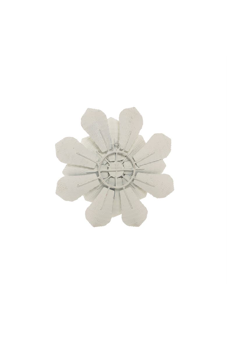 8.75 x 8.75 inch White Metal Layered Flower Wall Décor, Alternate, color, White