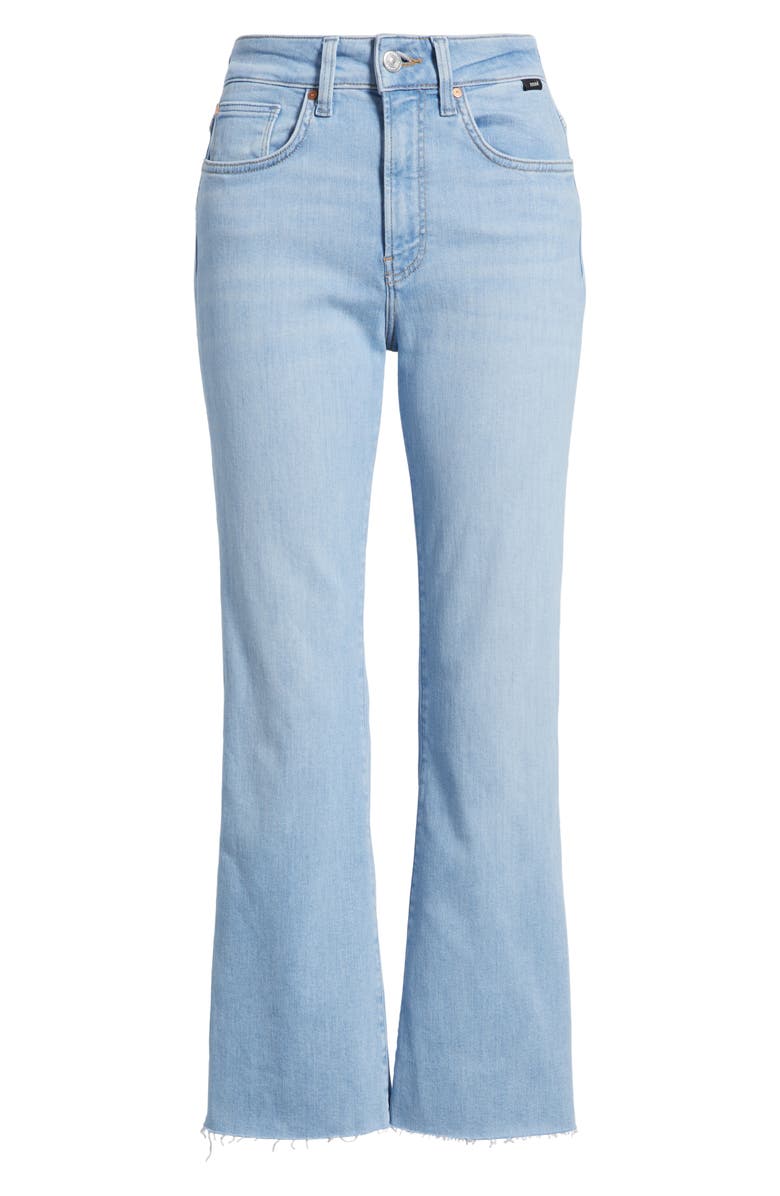 Mavi Jeans Anika High Waist Raw Hem Flare Leg Jeans, Alternate, color, Light Blue Flex Blue