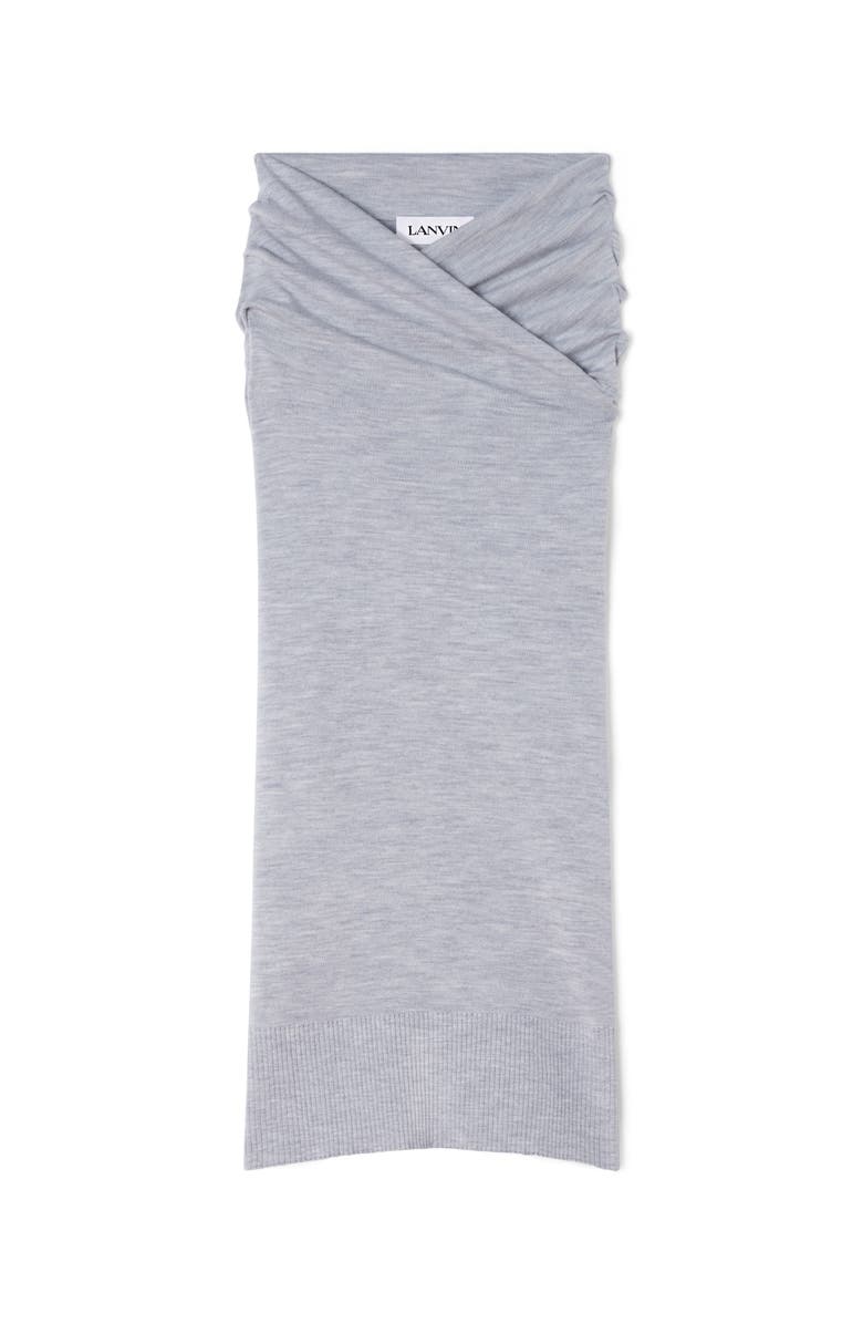 Lanvin Draped Midi Skirt In Wool, Alternate, color, Light Grey