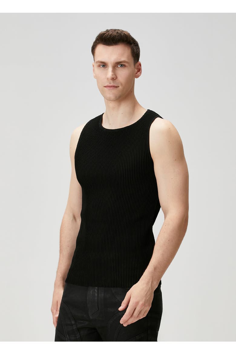 Knitted Tank Top, Alternate, color, BLACK