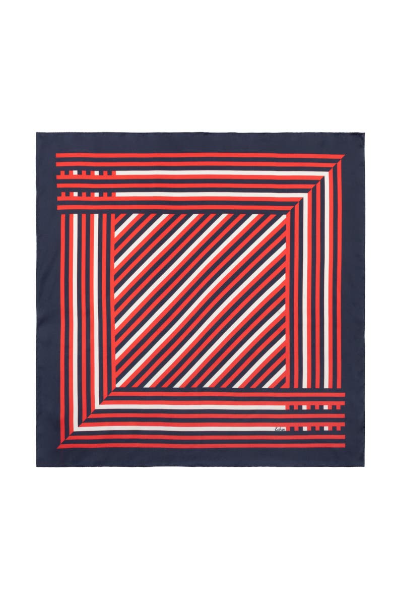 Echo Stripes Silk Scarf, Main, color, Navy