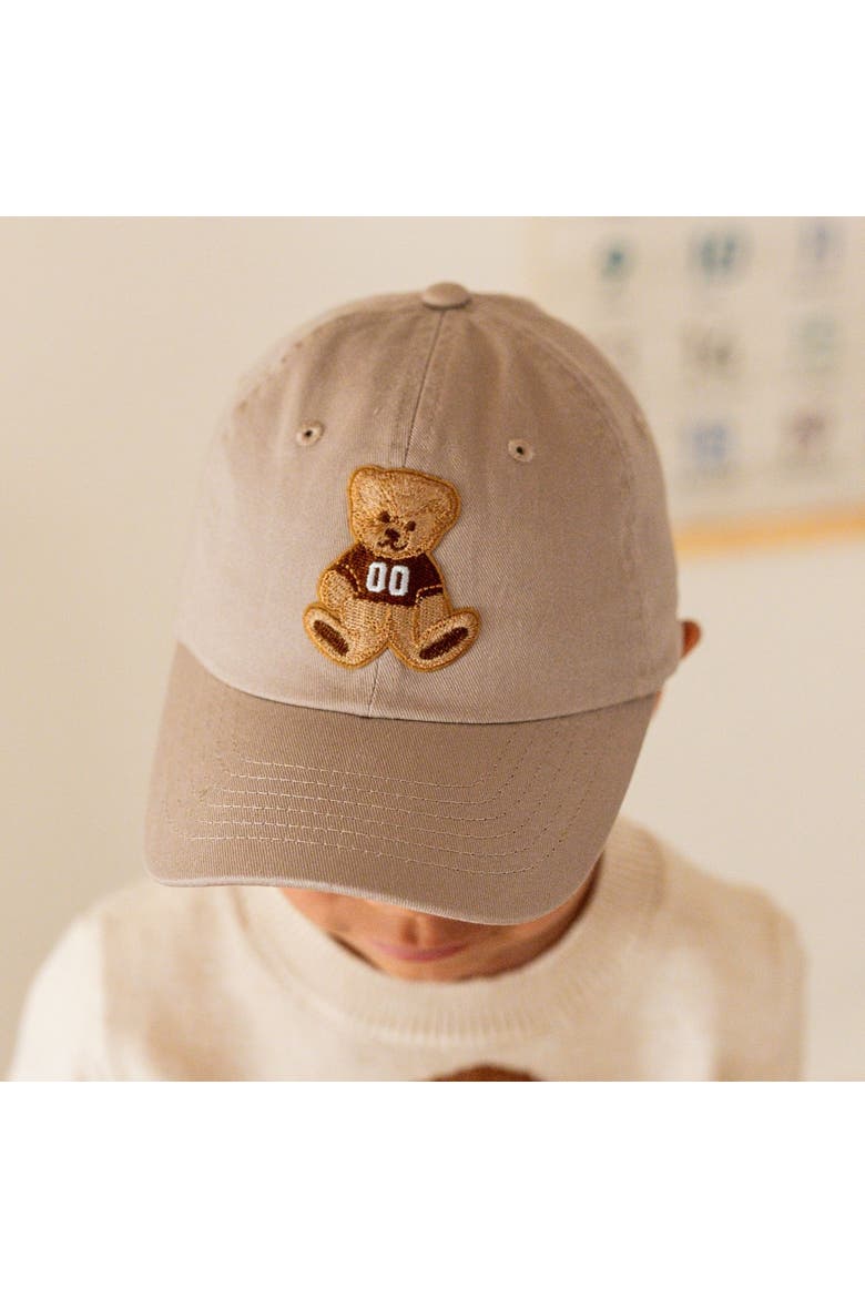 Teddy Bear Patch Baseball Hat, Alternate, color, Khaki