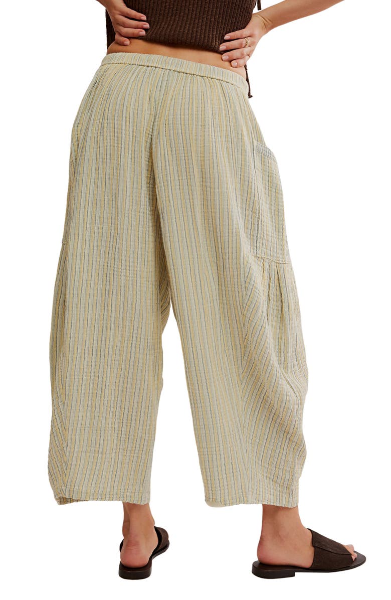 Free People Quin Stripe Cotton Drawstring Pants, Alternate, color, Chamomile Combo