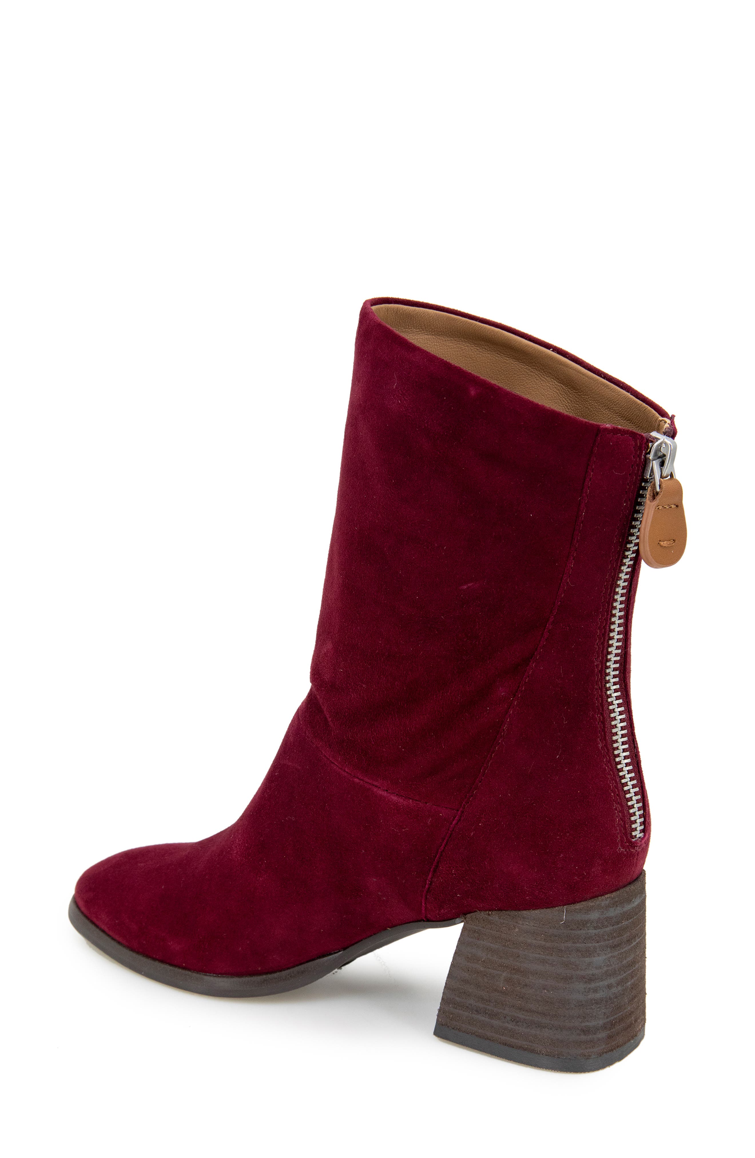 Saranac Leather Bootie, Alternate, color, WINE SUEDE