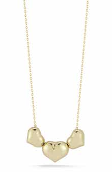 Ember Fine Jewelry 14K Gold Triple Heart Pendant Necklace