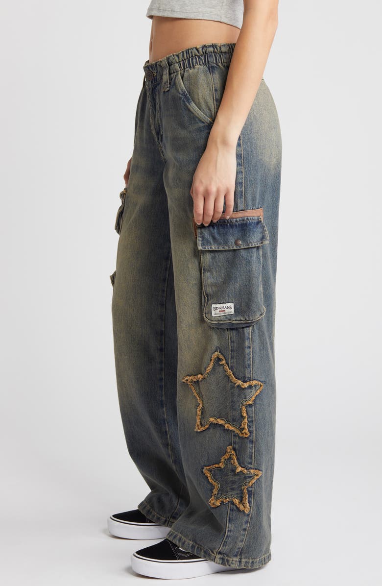 BDG Urban Outfitters Star Cyber Y2K Cargo Jeans, Alternate, color,
