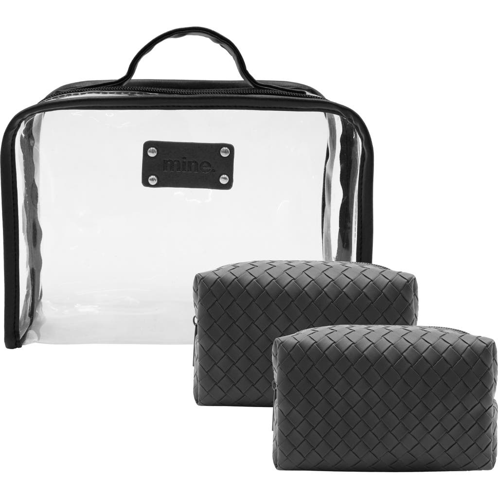 Mytagalongs Flaunt Set Of 3 Cosmetic Bags In Black