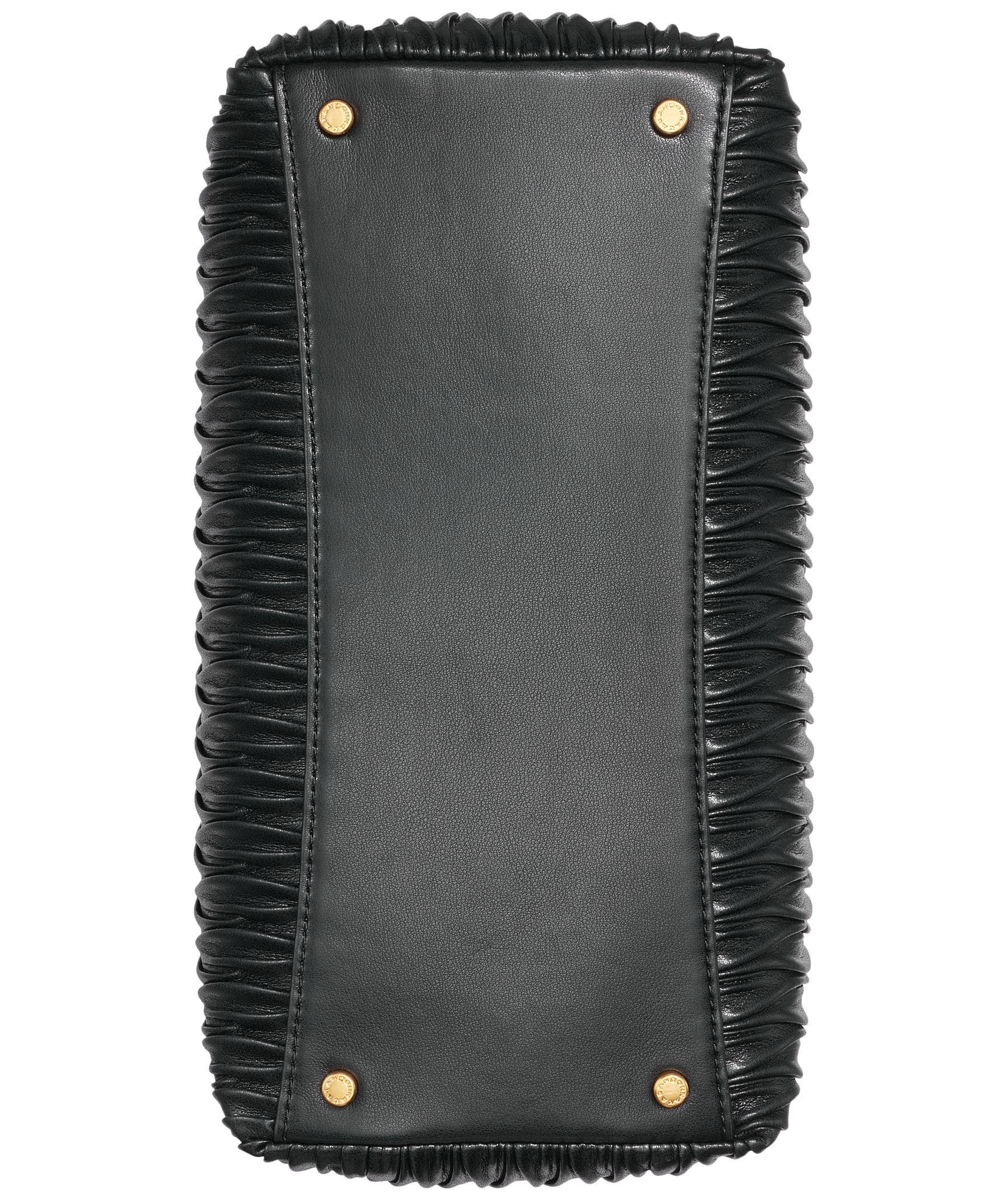 Donna Karan New York Amagansett Pleated Satchel, Alternate, color, Black/Gold