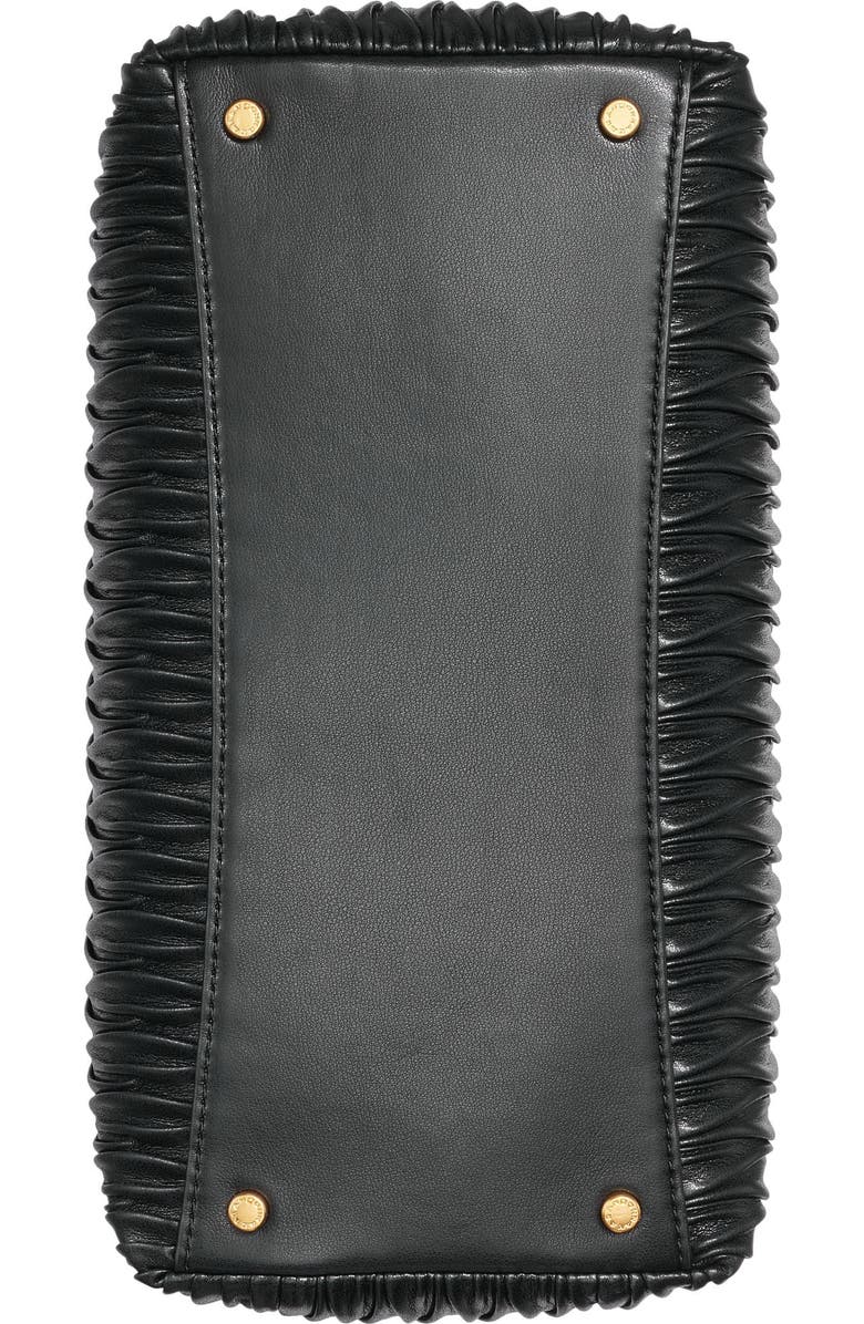 Donna Karan New York Amagansett Pleated Satchel, Alternate, color, Black/Gold