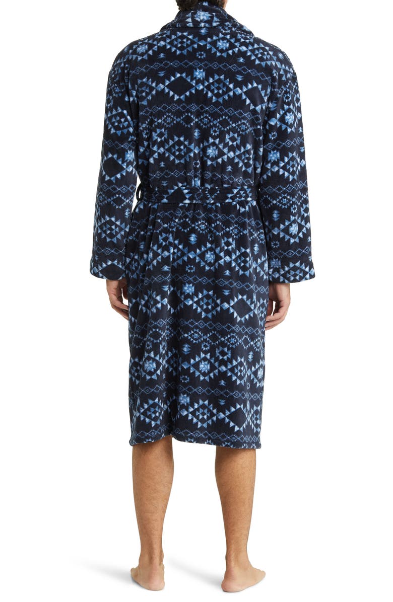 Majestic International Geo Pattern Shawl Collar Robe, Alternate, color, Blue