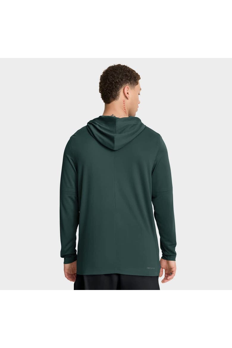 Men's Nike Green Michigan State Spartans 2025 Sideline Dri-FIT Long Sleeve Hoodie T-Shirt, Alternate, color, Green