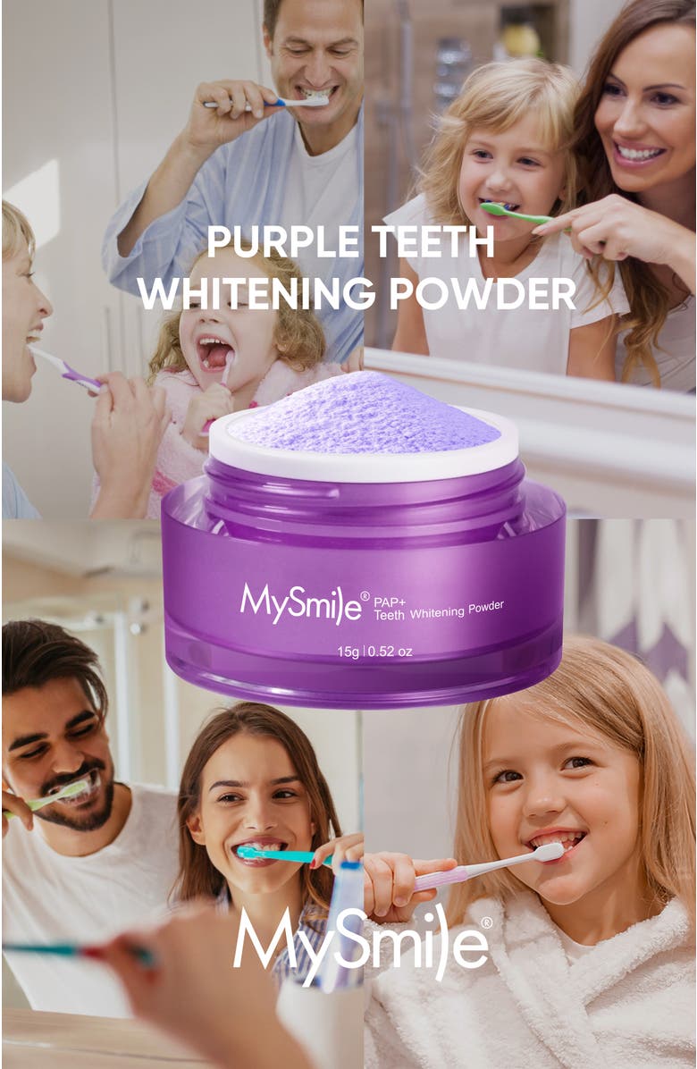 MySmile PAP Mint Non-Sensitive Teeth Whitening Powder Cavity Prevention Little Foam - 0.52 oz, Alternate, color, 