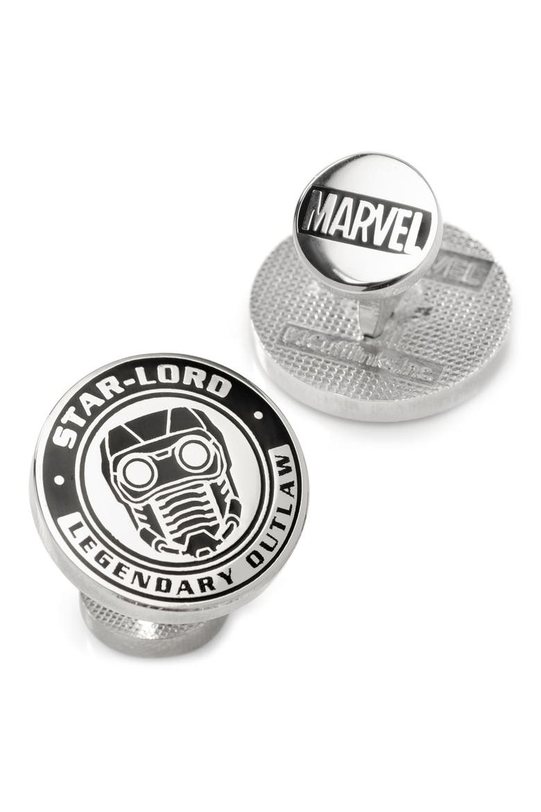 Star-Lord Cuff Links, Alternate, color, BLACK