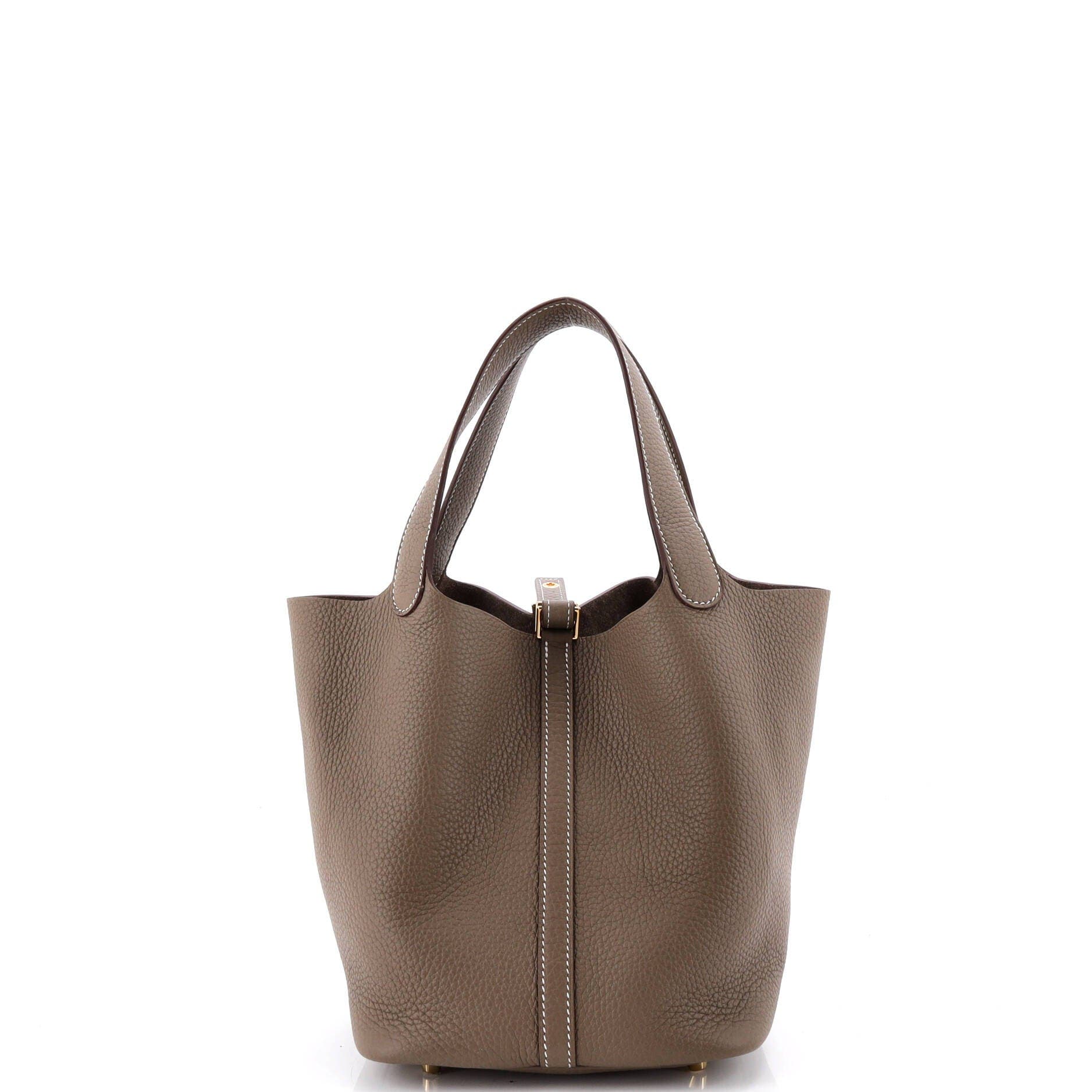 Pre-Owned Hermes Picotin Lock Bag Clemence MM, Alternate, color, Etoupe