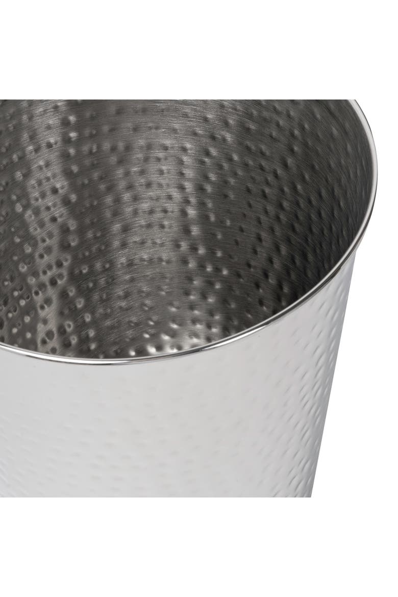 Axel Modern Minimalist Hammered Steel 2 Gal Waste Bin, Alternate, color, Brushed Steel