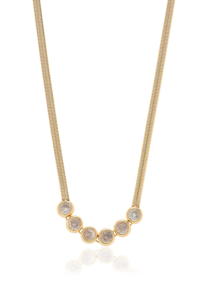 Crystal Snake Chain Frontal Necklace, Main, color, GOLD