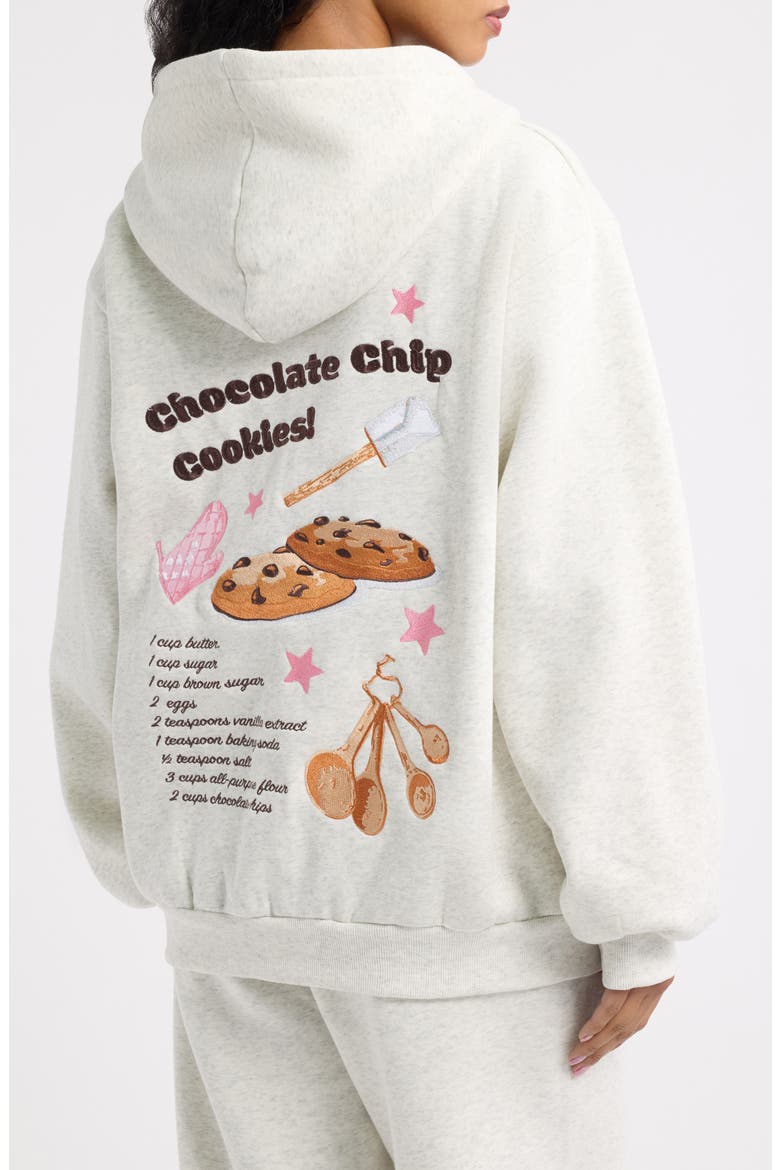 Chocolate Chip Cookies Zip Hoodie, Alternate, color, OATMEAL HEATHER GRAY