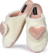 MeMoi 3D Heart Plush Faux Fur Slipper