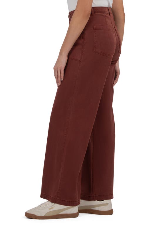 Kut From The Kloth Meg Patch Pocket High Waist Wide Leg Pants In Brown
