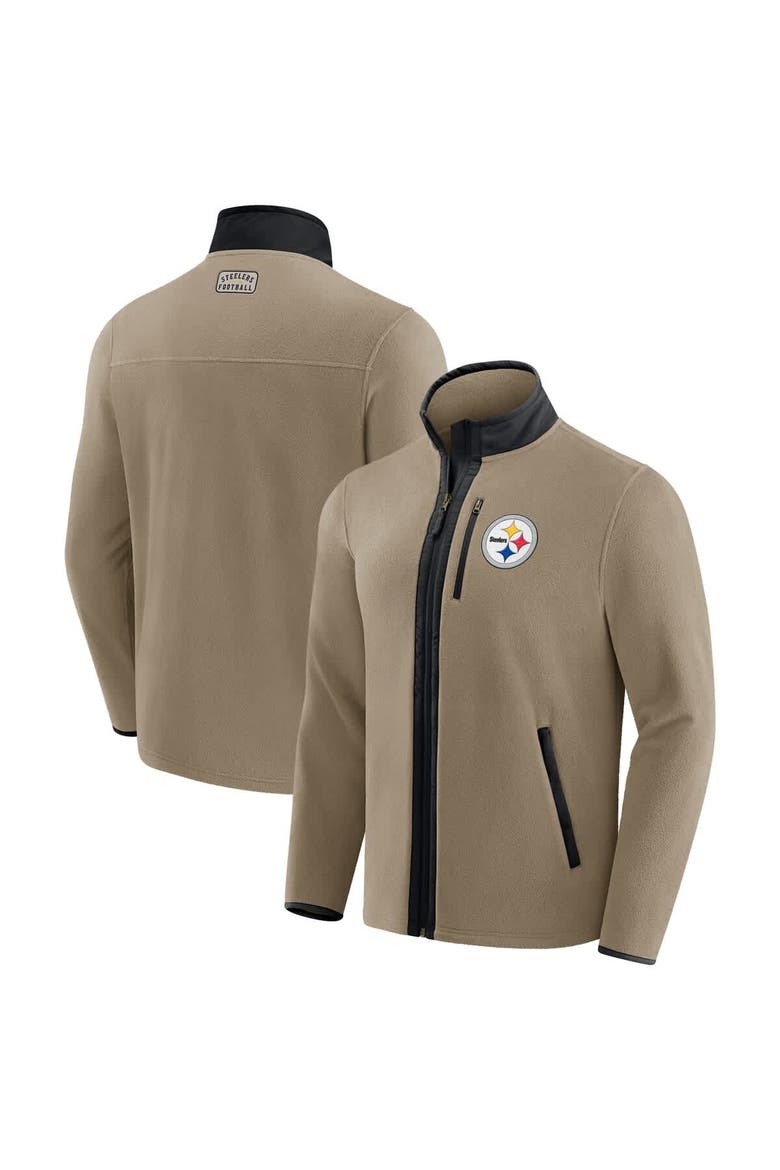 Men's NFL x Darius Rucker Collection by Fanatics  Tan Pittsburgh Steelers Heavyweight Polar Fleece Full-Zip Jacket, Main, color, Tan