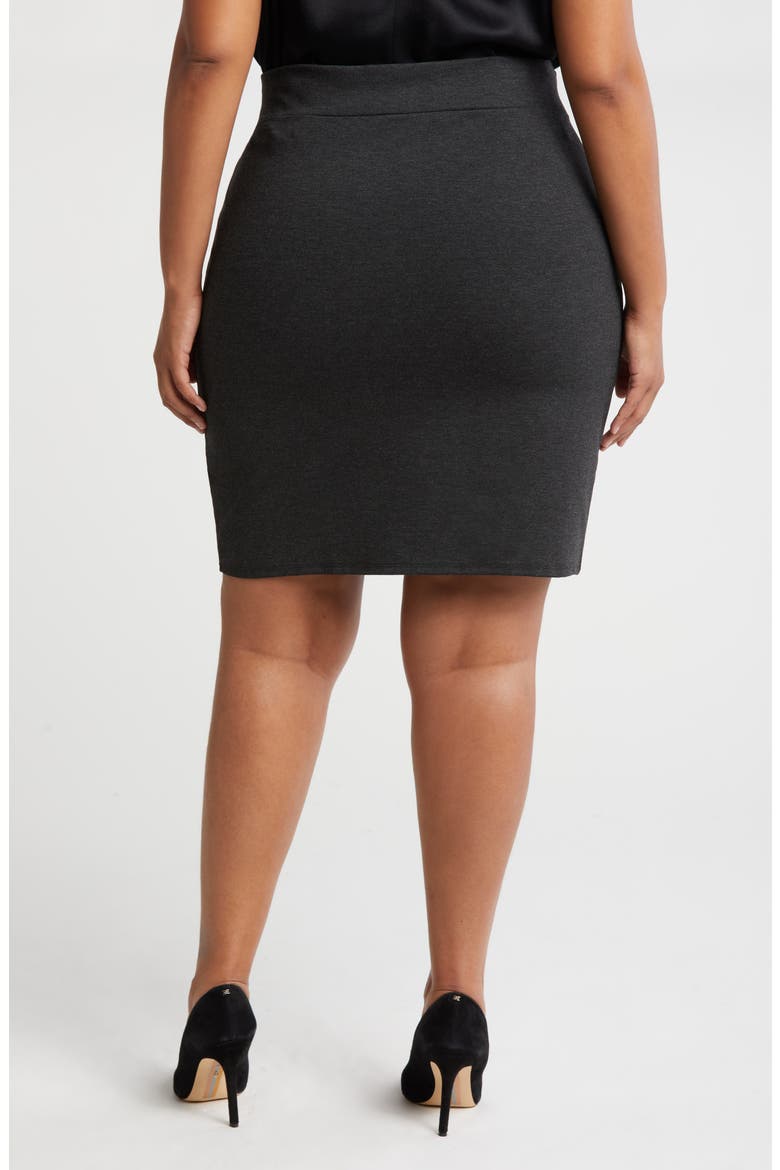 Solid Color Elastic Waist Stretch Skirt, Alternate, color, CHARCOAL