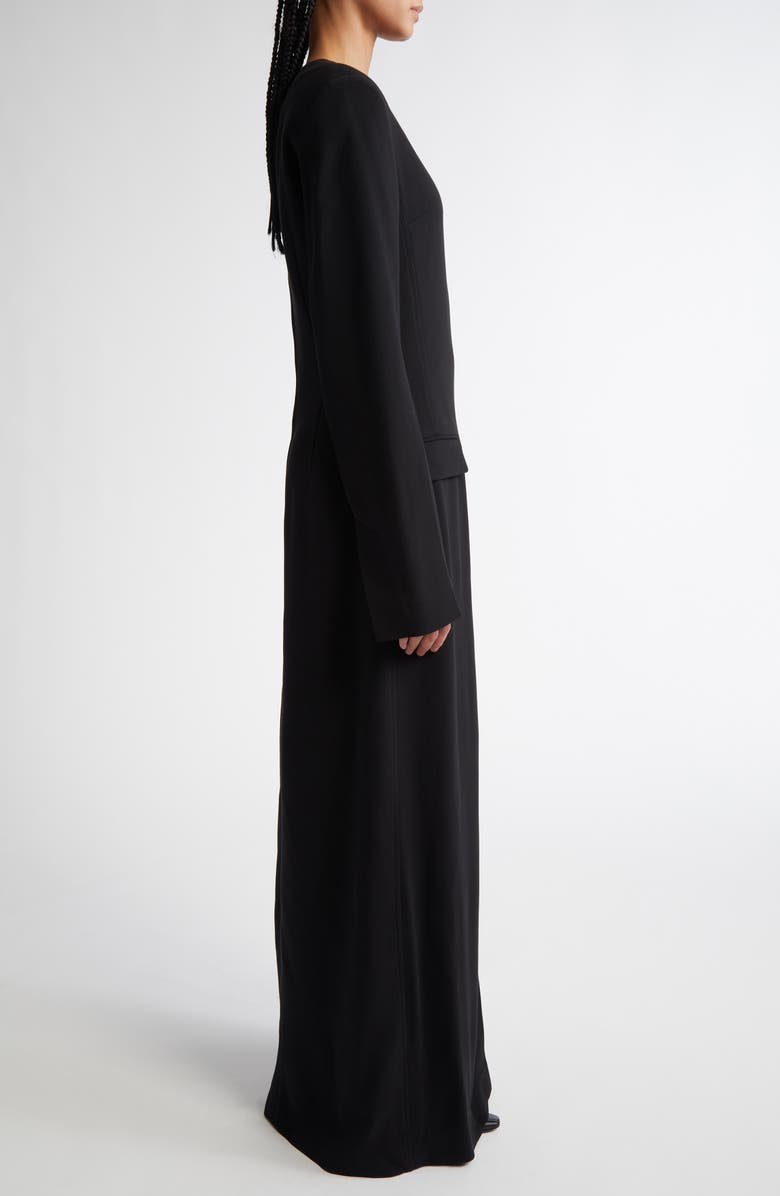 TOTEME Pocket Long Sleeve Evening Dress, Alternate, color, Black