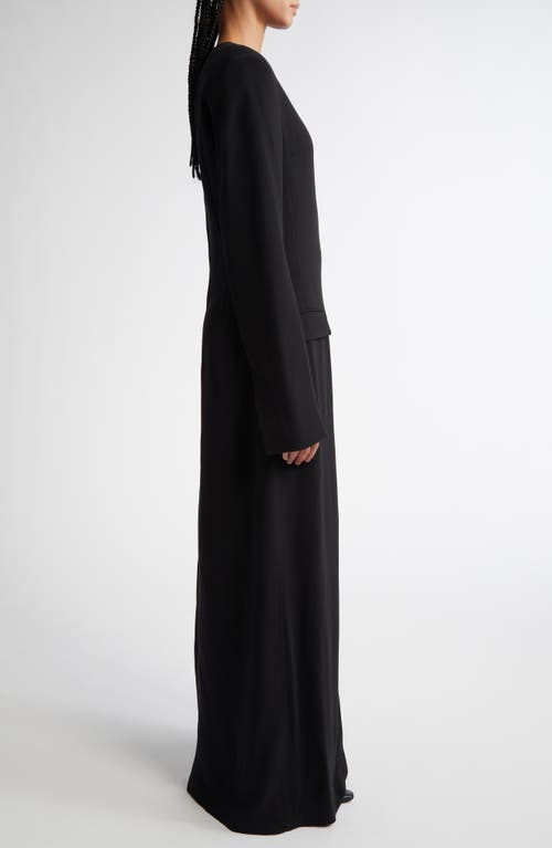 Totême Long Crepe Pocket Dress In Black
