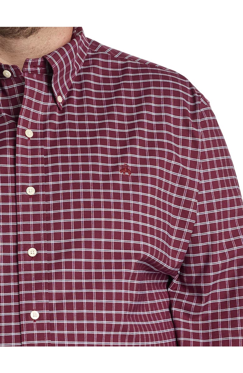 Brooks Brothers Big & Tall Non-Iron Check Sport Shirt, Alternate, color, Zinfandel