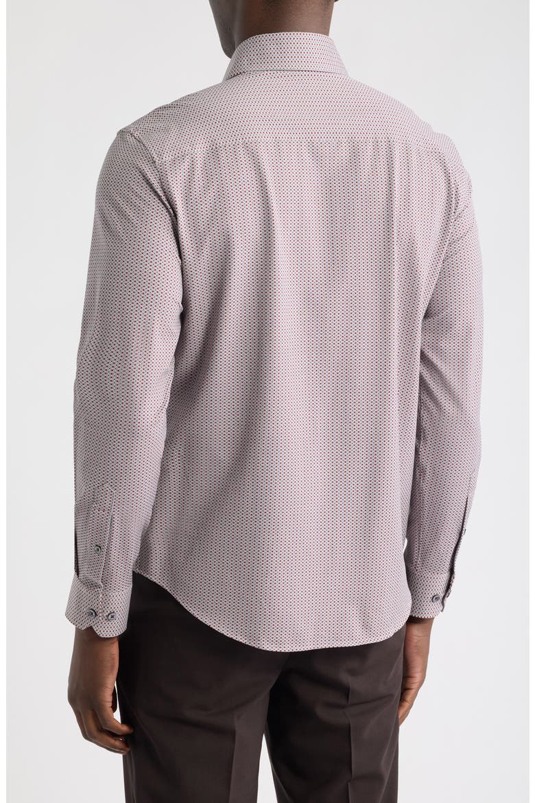 Devon OoohCotton® Print Button-Up Shirt, Alternate, color, BURGUNDY