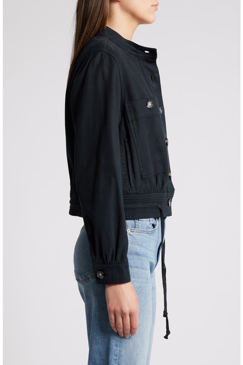 Alma Cotton Blend Jacket, Alternate, color, BLACK