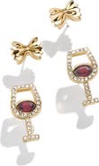 BaubleBar Wine & Pasta Set of 2 Stud Earrings