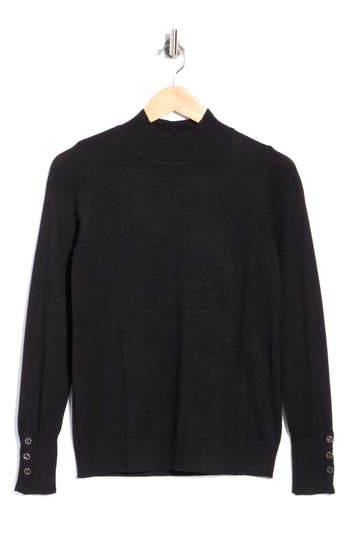 Joseph A Mock Neck Sweater In Black