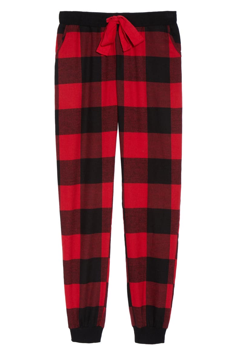 Flannel Lounge Pants, Alternate, color, RED PEPPER BEST BUFFALO