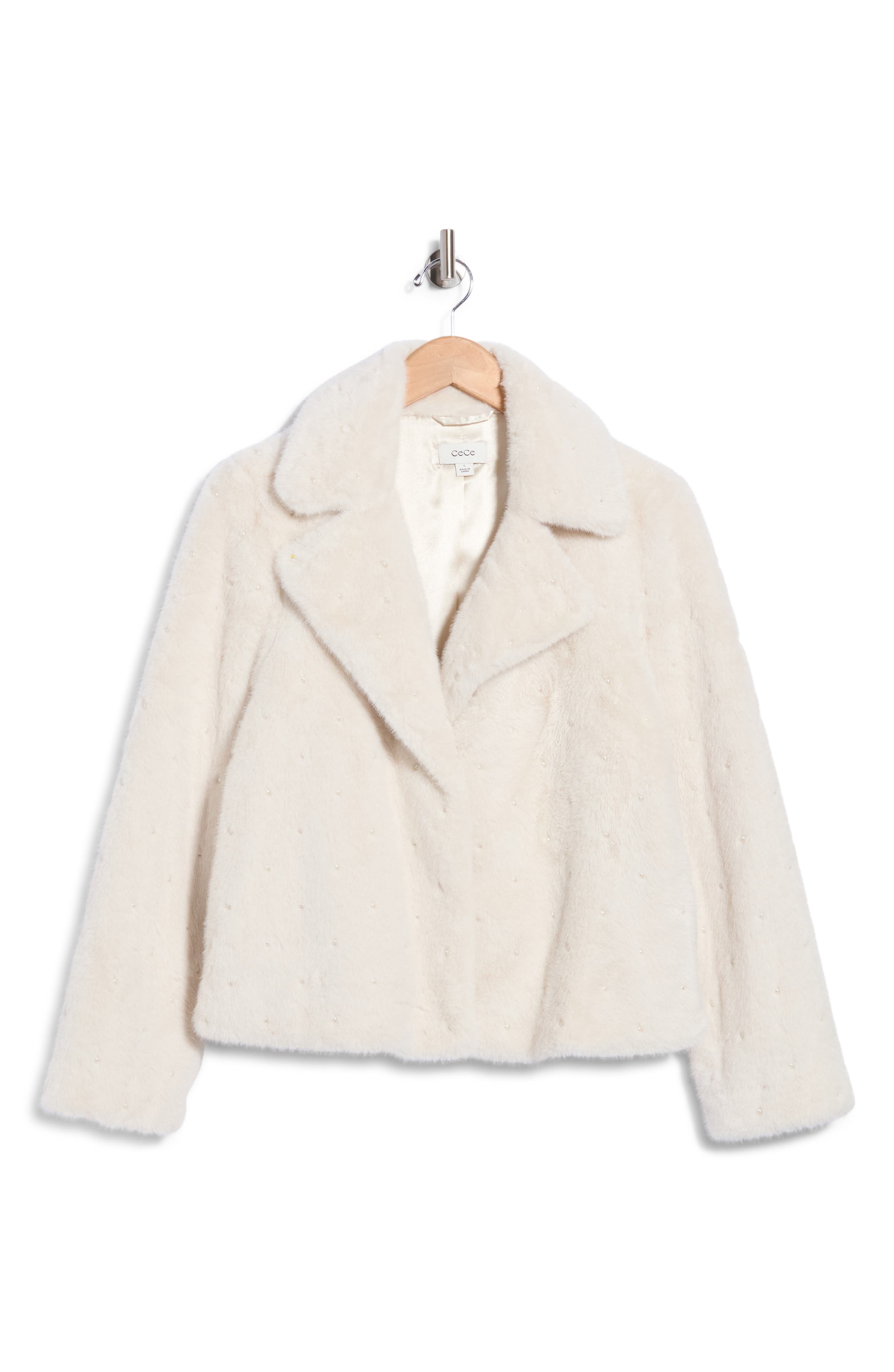 Faux Fur Notch Collar Short Jacket