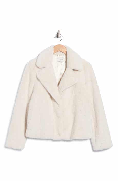 Faux Fur Notch Collar Short Jacket