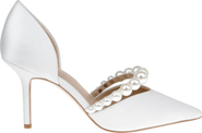HARLO Australia Emma - Satin Bridal D'Orsay Mid Heel with Pearl Strap