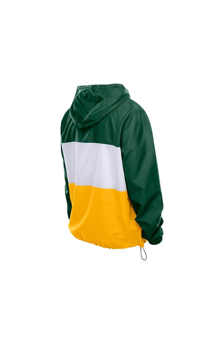 New Era Men's New Era Green Green Bay Packers Ripstop Quarter-Zip Hooded Windbreaker, Alternate, color, Green