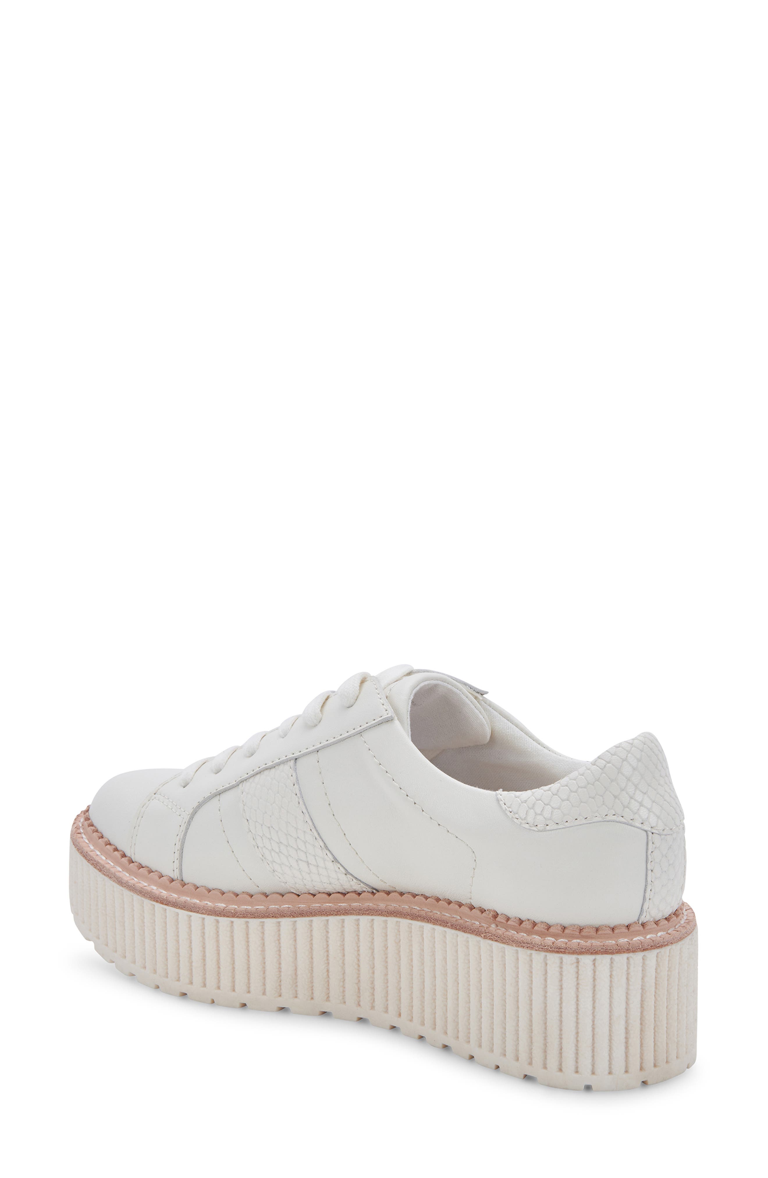 Dolce Vita Tiger Platform Sneaker, Alternate, color, White Leather
