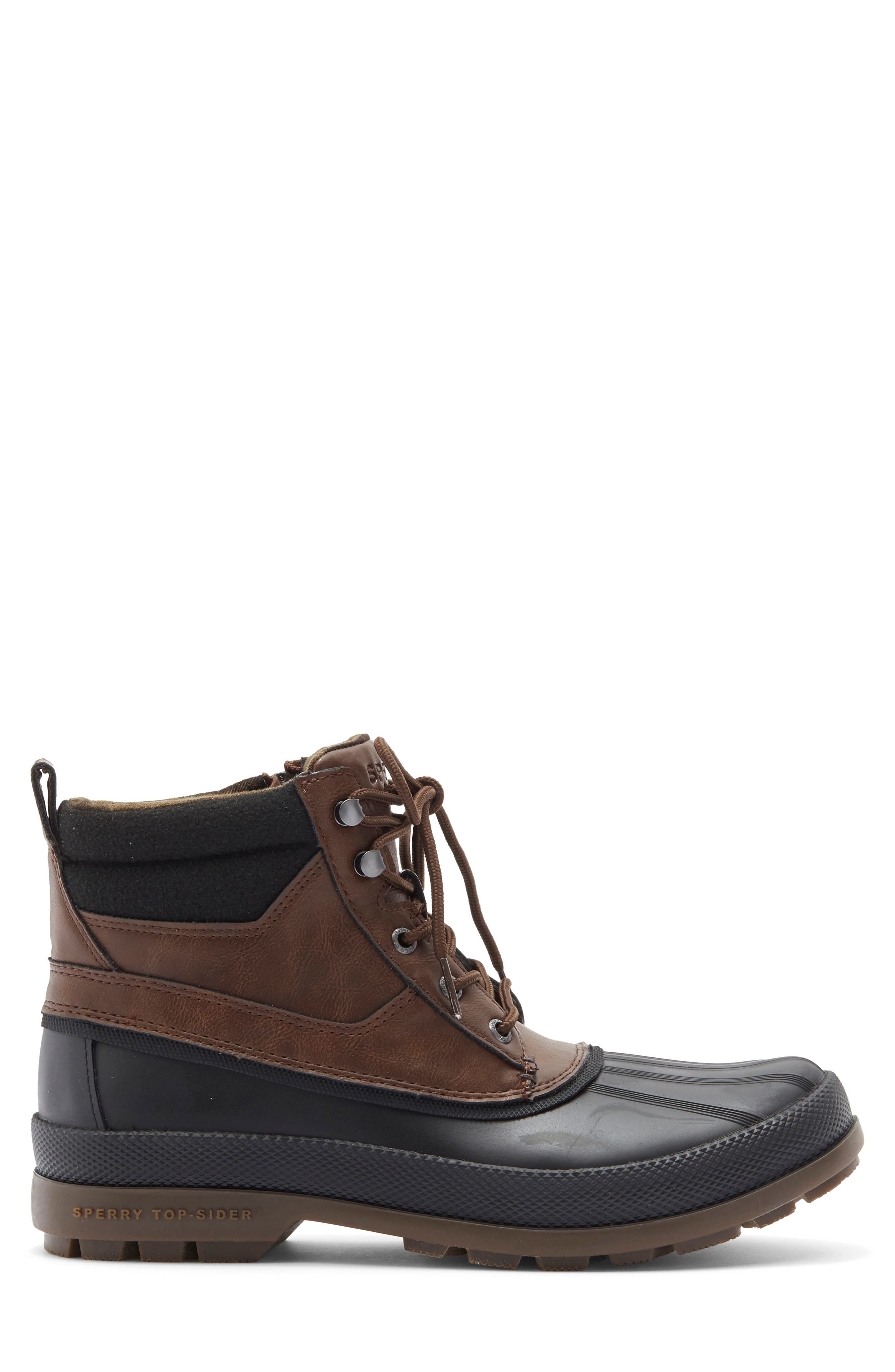 Sperry Gloucester Waterproof Duck Boot, Alternate, color, Brown