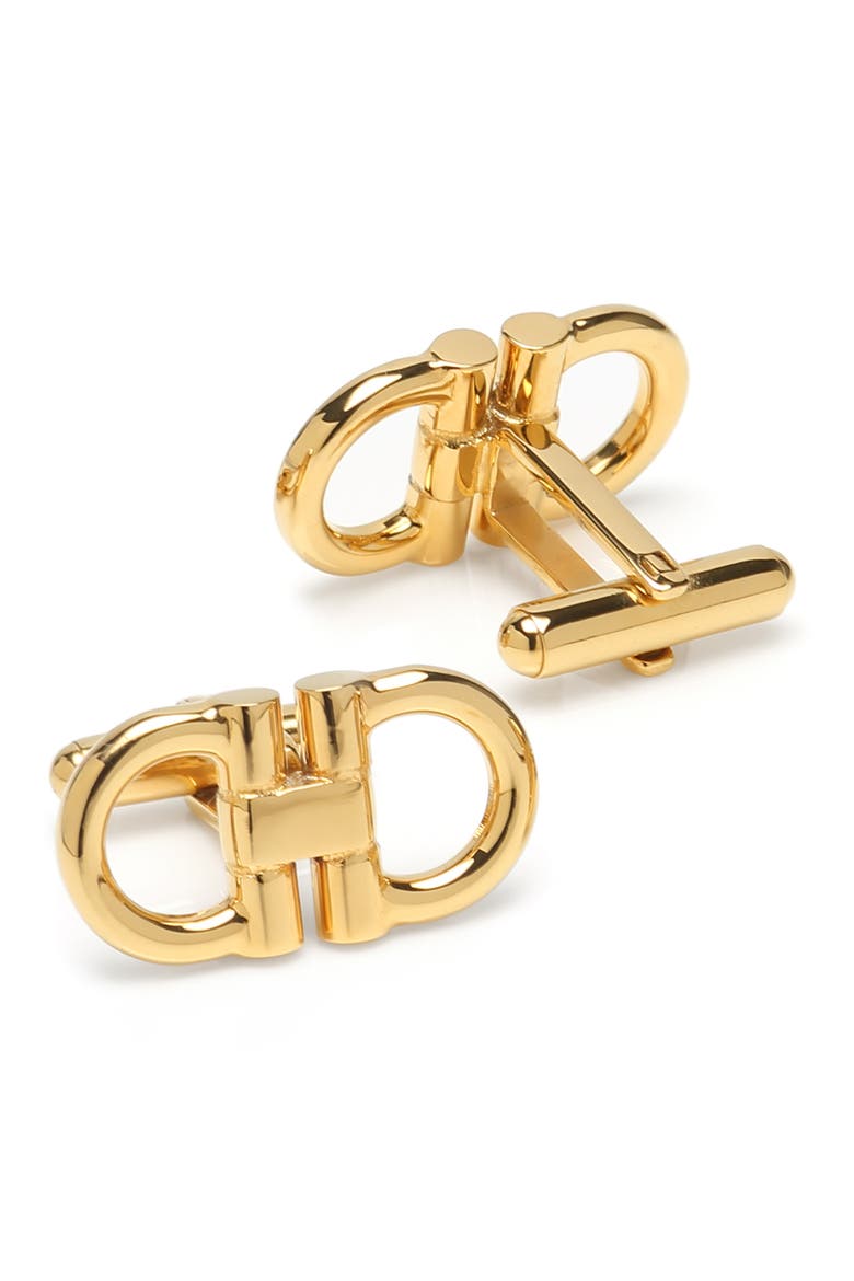 Horsebit Cuff Links & Tie Bar Gift Set, Alternate, color, GOLD