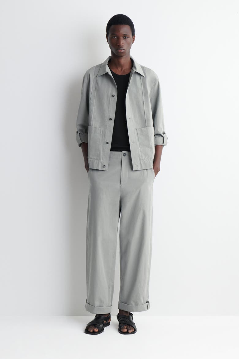 Relaxed-fit Straight-leg Cuffed Pants, Main, color, GRAY