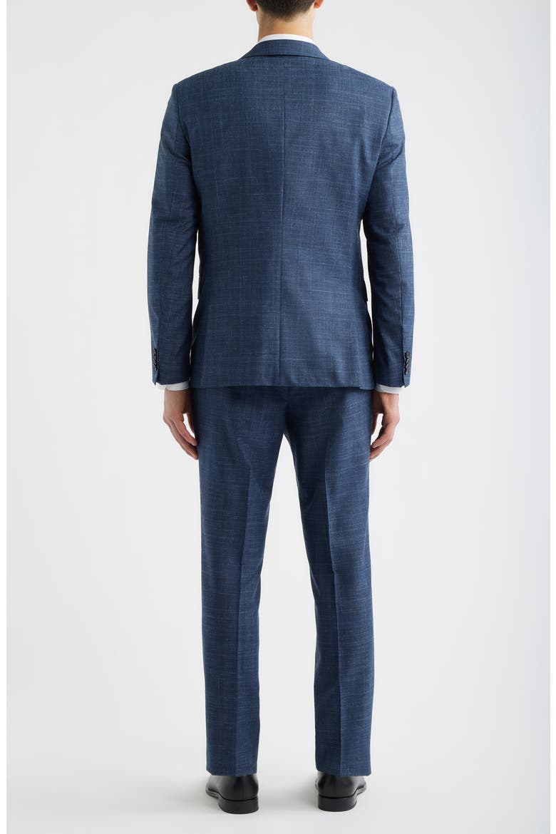 Huge Slim Fit Blue Slub Mélange Wool Blend Suit, Alternate, color, OPEN BLUE