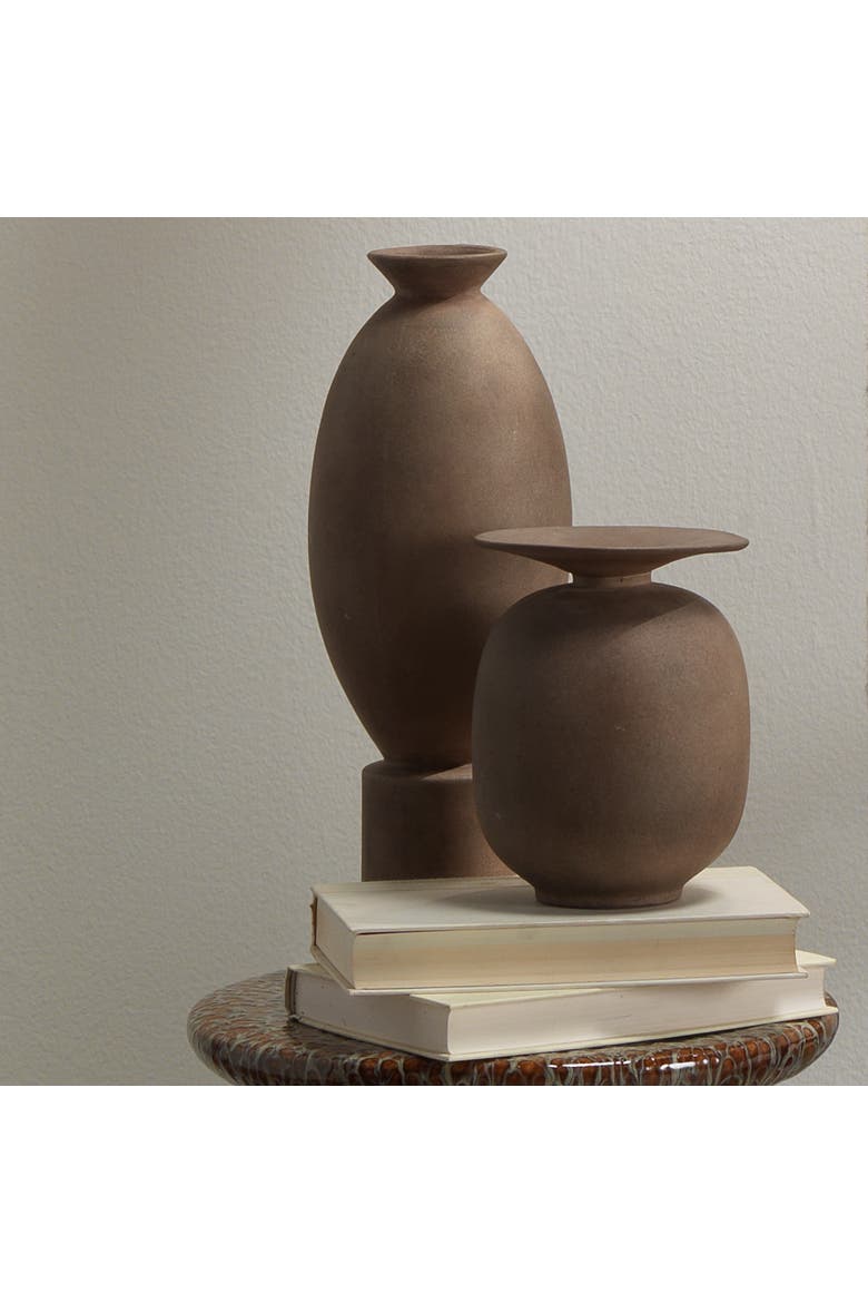 Highland Decorative Ceramic Vase, Alternate, color, Brown