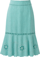 Cartolina Marlo Embroidered Linen Midi Skirt
