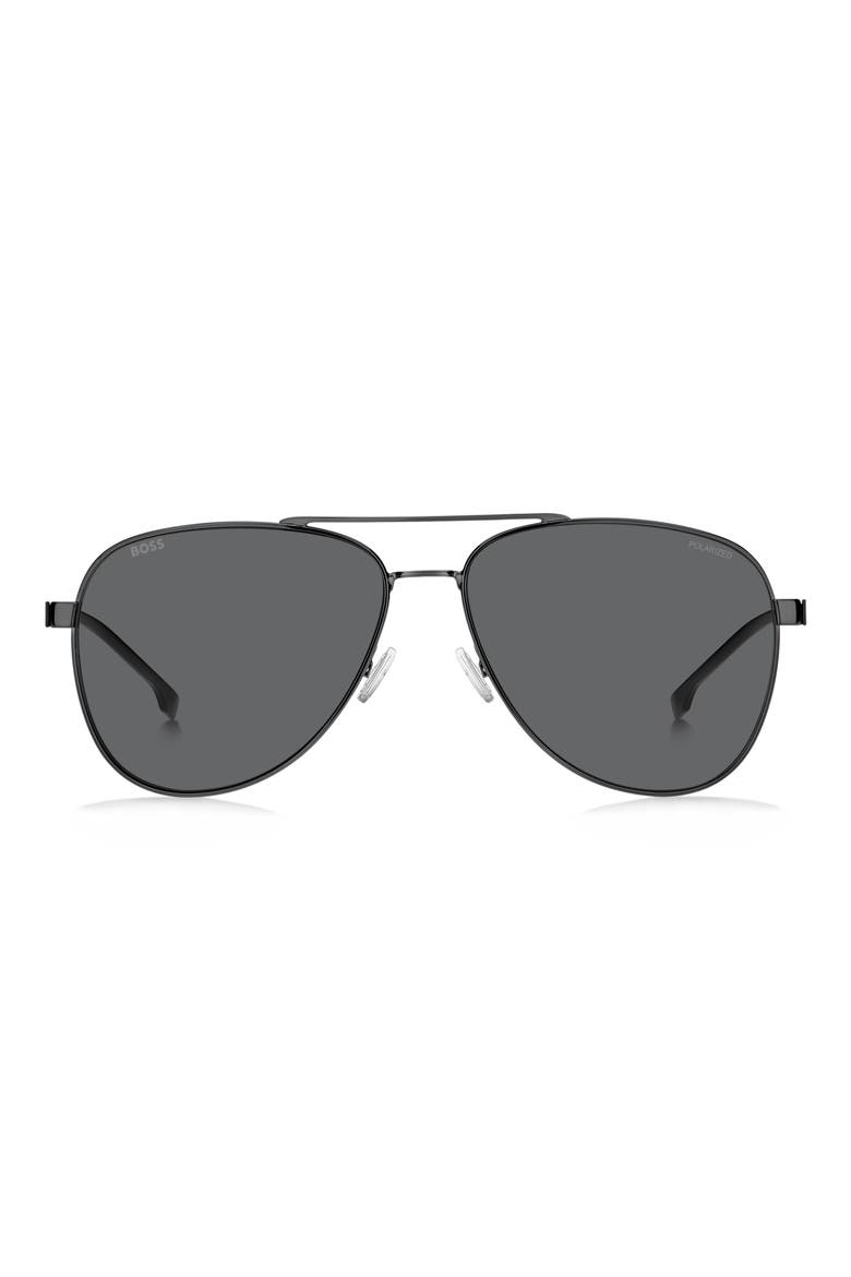 1641/S 60mm Polarized Aviator Sunglasses, Main, color, DARK RUTHENIUM BLACK